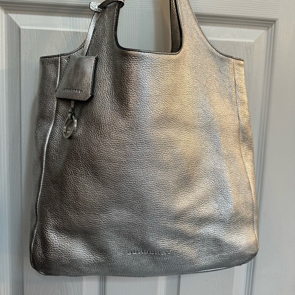 Authentic Silver metallic Burberry hobo / shoulder handbag. - Picture 1 of 16